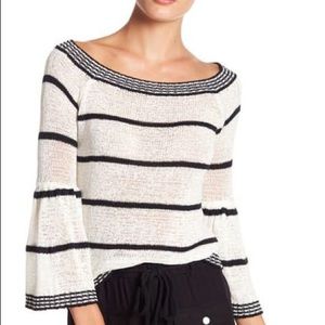 BB Dakota Black & White Stripe Knit Sweater Small